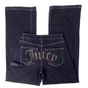 JUICY COUTURE Abbot Rhinestone Carpenter Jean 26 Stone Hammerloop Rinse Wide Leg